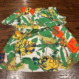 T BAGS: LOS ANGELES GREEN TOP W/ MULTICOLOR FLORAL - SIZE M
